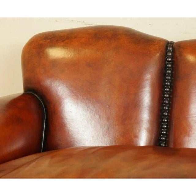 Antique Edwardian Hand Dyed Whisky Brown Sofa, 1890s For Sale - Image 6 of 13