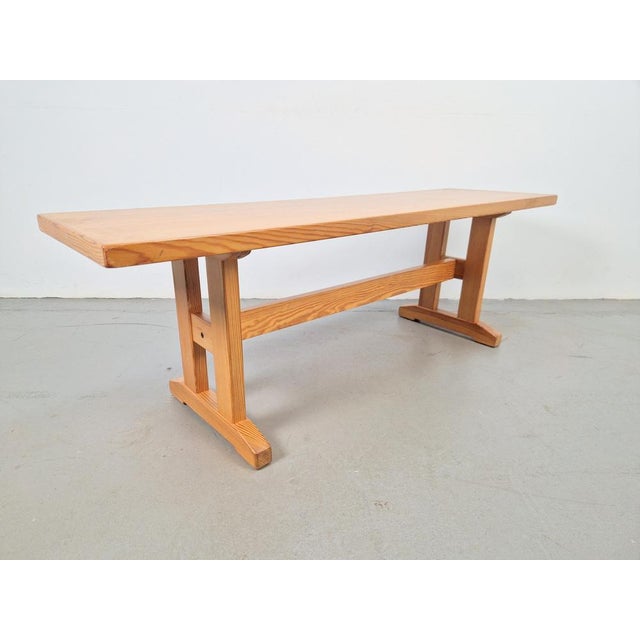1970s Scandinavian Modern Pine Bench, 1960s For Sale - Image 5 of 6