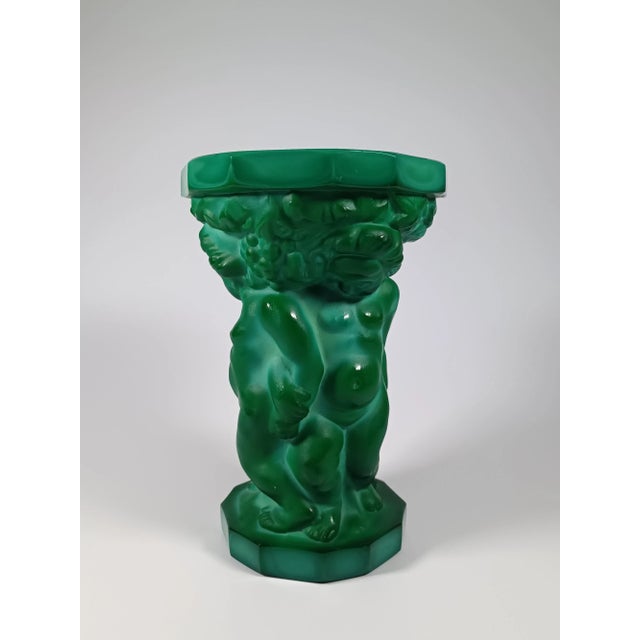 František Pazourek Malachite Antique Vase 1930s For Sale - Image 4 of 7