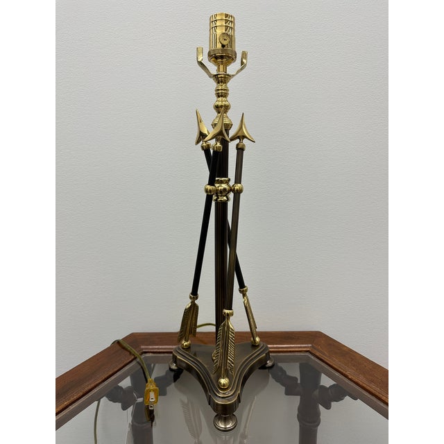 Vintage Brass Arrow Table Lamp For Sale - Image 11 of 11