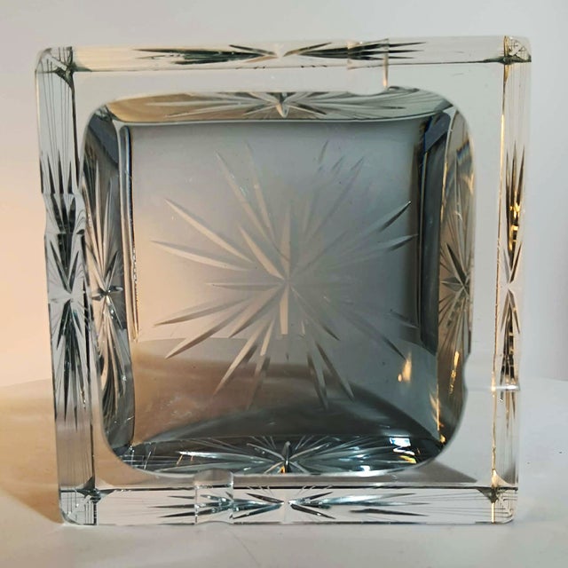 Glass Big Square Ashtray in Murano Glass by Mandruzzato, 1970s For Sale - Image 7 of 9