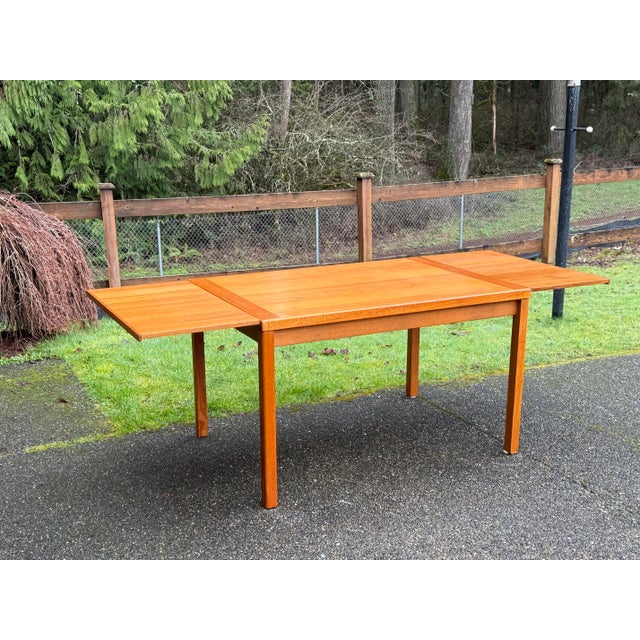 Mid-Century Modern Vintage Mid Century Modern Danish Teak Extendable Dining Table For Sale - Image 3 of 10