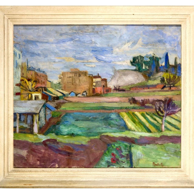 Aldo Natili, 1940s Italian Signed Fauve Style Landscape Oil on Canvas Painting, Oil on Canvas For Sale - Image 6 of 12
