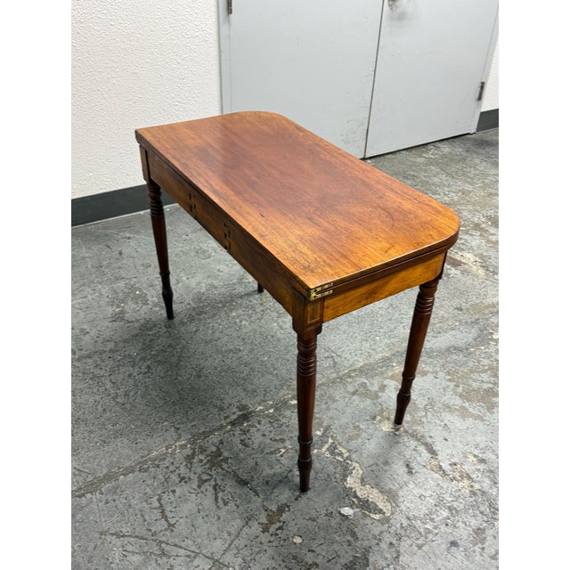 Traditional Vintage Flip Up Console/Game Table For Sale - Image 3 of 12