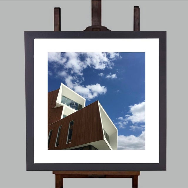 Modern Limited Edition Framed 16 X 16 Wall Art Titled Building II by Artist B. Leeds For Sale - Image 3 of 4