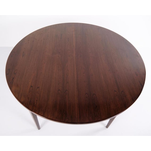 Round Model 55 Dining Table in Rosewood by Gunni Omann for Omann Jun Møbelfabrik, 1960s For Sale - Image 6 of 11