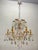1950s Italian Florentine Tole Gilt Murano Glass Beaded 6-Light Chandelier, 1950s For Sale - Image 5 of 17