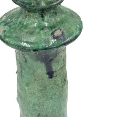 Moroccan Tamegroute Glazed Candlestick Holder For Sale - Image 4 of 6