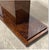 Vintage Mid-Century Modern Sculptural Glass Console Table With a Burl Wood Veneer Pedestal & Chrome Base For Sale In Charleston - Image 6 of 7