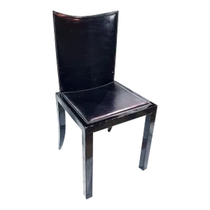 1970s Italian Modern Leather Desk Side Chair