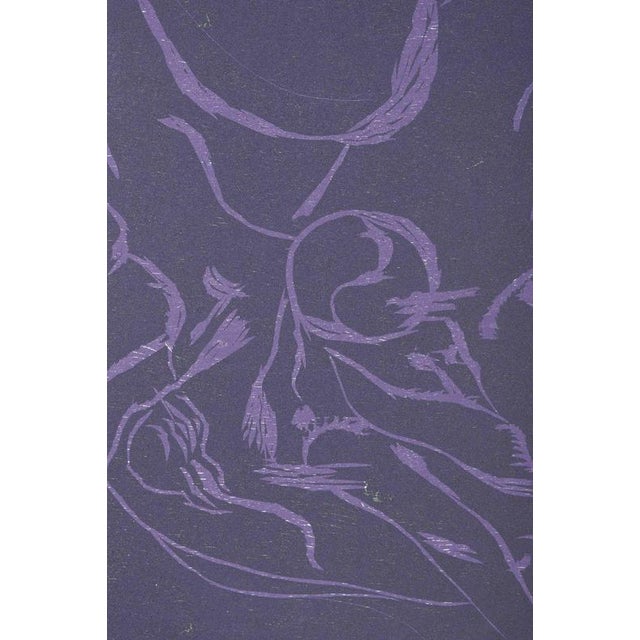Jørgen Haugen Sørensen, Abstract Composition in Violet Tones, 1987, Woodcut on Paper For Sale - Image 3 of 6
