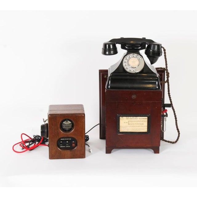 Vintage Black Bakelite Rotary Wall Cradle Telephone and Dictograph, 1940s, Set of 2 For Sale - Image 16 of 17