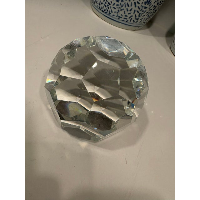 Baccarat Large Vintage Faceted Crystal Glass Gemstone Paperweight Sculpture For Sale - Image 4 of 9