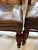 Wood Set of 4 - Antique Gothic Revival Carved Oak Hall Chairs - Leather Seat Nailhead For Sale - Image 7 of 8