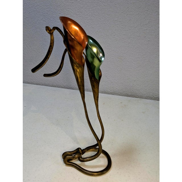 Jack Brubaker Hand-Forged Calla Lily Candle Holder ,Vintage Signed American Art For Sale In Naples, FL - Image 6 of 9