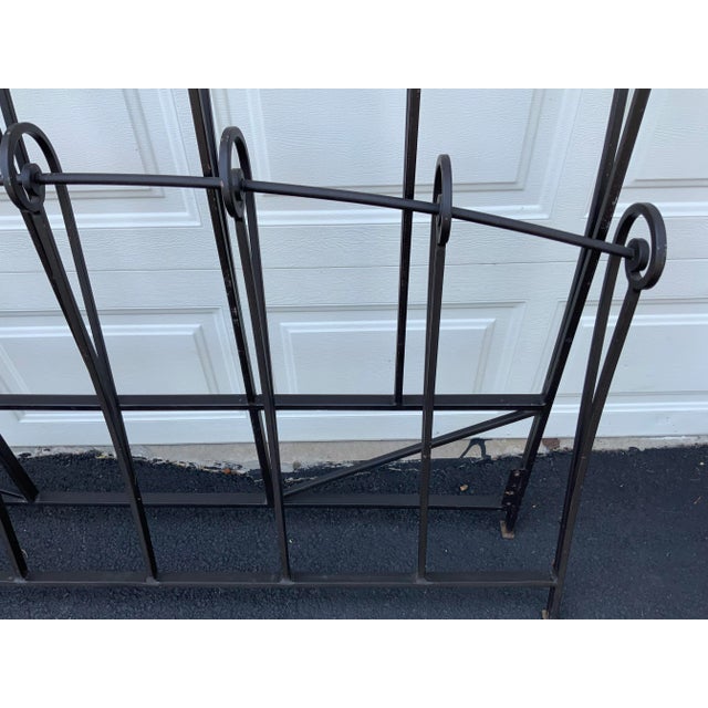 Metal 1970s Forged Iron Queen Size Headboard & Footboard For Sale - Image 7 of 13