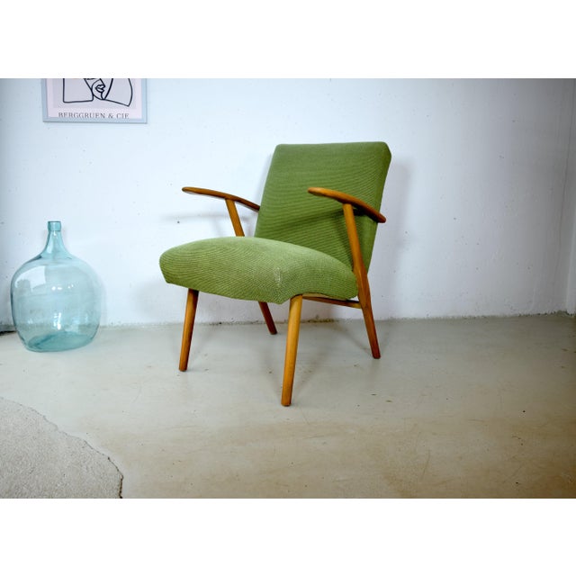 Green Mid-Century Modern Easy Chair in Green, 1950s For Sale - Image 8 of 8