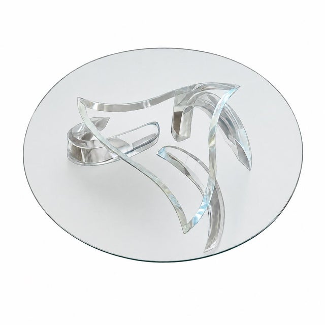 Sculptural 'Cyclone' Coffee Table in Lucite & Glass by Shlomi Haziza, 1980s For Sale - Image 15 of 15