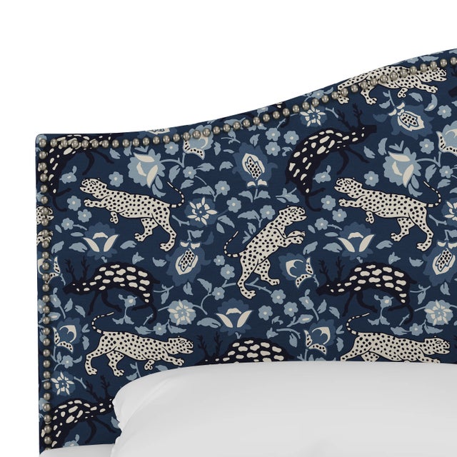 Spritely Home Ashland Bed in Blue Leopard, Queen For Sale - Image 4 of 7