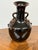 Chinese Antique Replica Chinese Dark Glaze Twin-Handle Floral Pottery Vase For Sale - Image 3 of 12