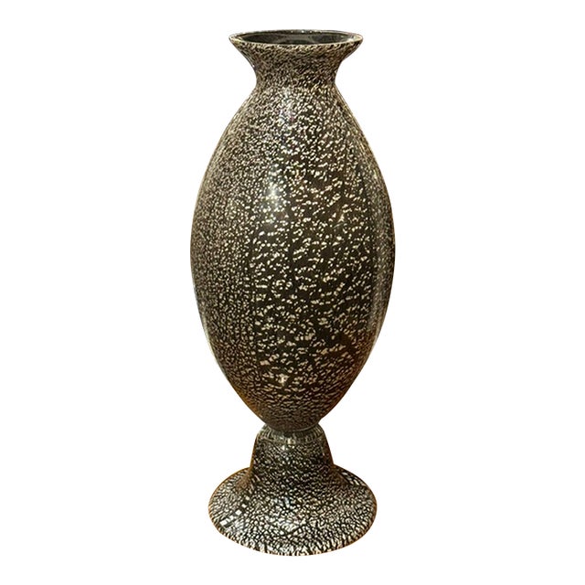 Black Murano Glass Vase For Sale
