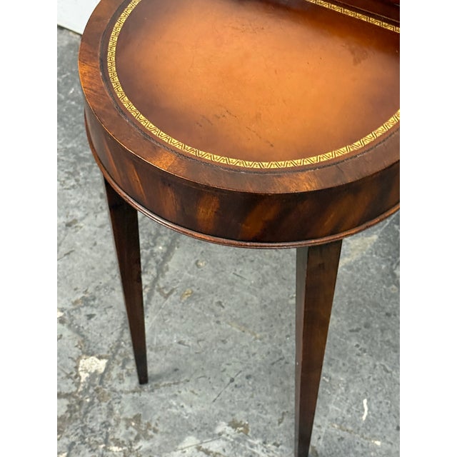 Contemporary Circa 1920's Mahogany + Leather Side Table For Sale - Image 3 of 12