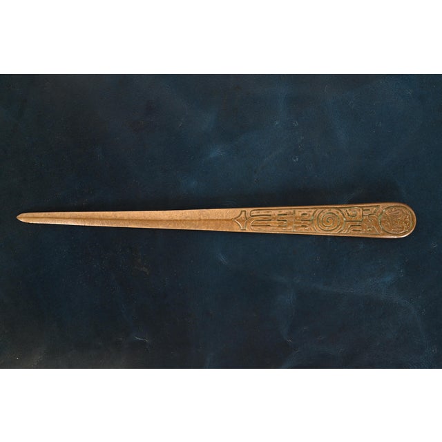 Metal Tiffany Studios New York Zodiac Bronze Doré Letter Opener For Sale - Image 7 of 11