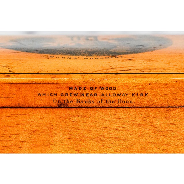 Wood Unusual Rare Large Mauchline Ware Wood Box Robert Burns Antique Victorian Souvenir Scotland Scottish For Sale - Image 7 of 15