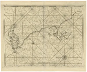 Sea Chart of Baya De Saldanha with Robben Island in South Africa, 1726, Paper