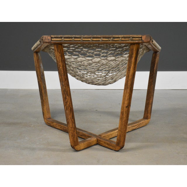 Wood 1970s Modern Oak Net Chair For Sale - Image 7 of 9