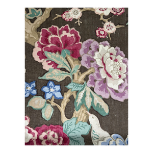 Schumacher X Mary McDonald Bermuda Blossoms in Cocoa 175870 3 5/8 Yards Fabric