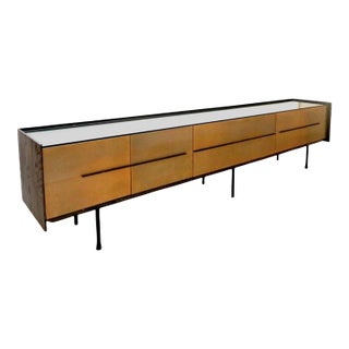 Bespoke Contemporary Brass and Ash 118" Cantilever Sideboard by Ebony Curated For Sale