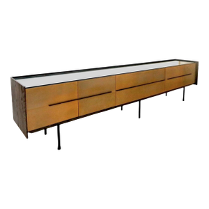 Bespoke Contemporary Brass and Ash 118" Cantilever Sideboard by Ebony Curated