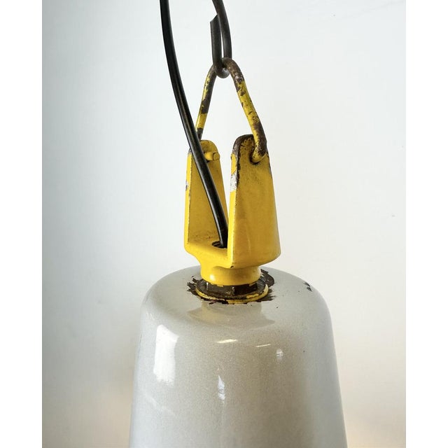 Industrial Grey Enamel Factory Pendant Lamp from Philips, 1960s For Sale - Image 9 of 16