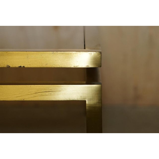 Mid-Century Modern Paris Brass Smoked Glass Coffee Table from Maison Jansen, 1950s For Sale - Image 11 of 18