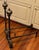 Very Large Antique 19th Century French Baroque Wrought Iron and Bronze Andirons With Gothic Tudor Arch for Limestone Fireplace Mantel For Sale - Image 11 of 15