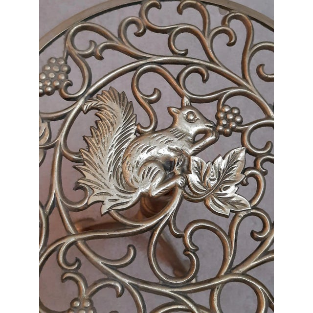 Brass Squirrel Brass Table Plant Stand For Sale - Image 8 of 13