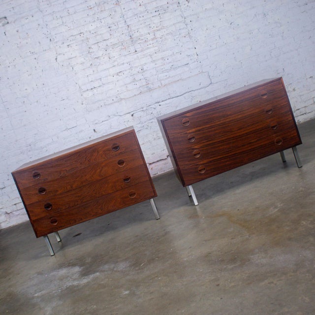 Handsome Mid Century Scandinavian Modern pair of cabinets by Rud Thygesen & Johnny Sorensen for Hansen & Guldborg (a.k.a....