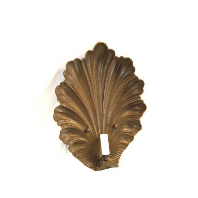 1990s Mid-Century Modern Style Bronze Acanthus Sconce For Sale In Los Angeles - Image 6 of 6