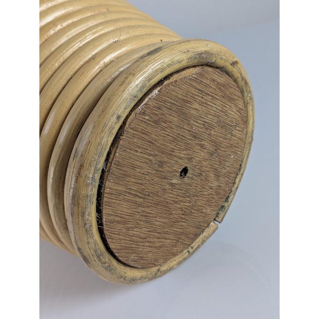 Large Mid-Century Modern Coiled Rattan Floor Vase, 1970s For Sale - Image 6 of 12