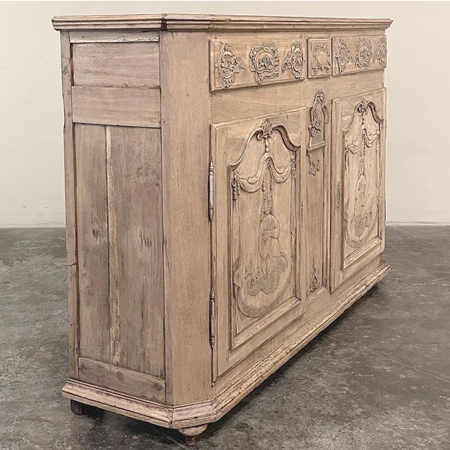 Wood Early 18th Century Belgian Liègeois Régence Period Hand-Carved Stripped Oak Mermaid Buffet For Sale - Image 7 of 18