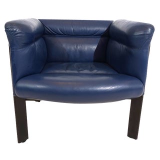 Interlude Armchair in Leather by Marco Zanuso for Poltrona Frau, 1980s For Sale