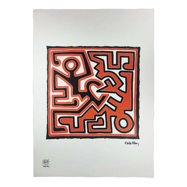 Keith Haring, Figurative Composition, Limited Edition Lithograph, 1990s For Sale