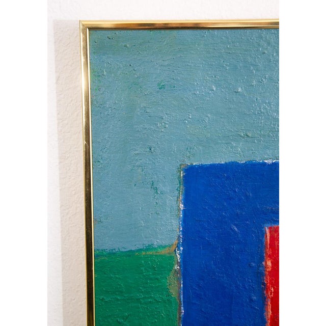 1970s Mid Century Modern Oil Painting George Constant Abstract Art Original Signed '75 For Sale - Image 5 of 12