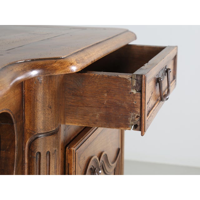 Brown Antique French Walnut Buffet With Unusual Open Center for Display Great Patina For Sale - Image 8 of 12