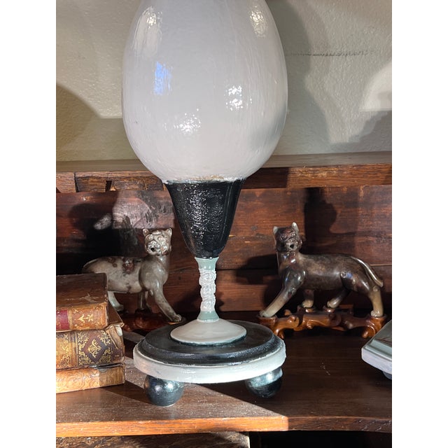 Baroque Curiosity Cabinet "Natural Study" Model With Faux Ostrich Egg & Faux Black Coral For Sale In Palm Springs - Image 6 of 12