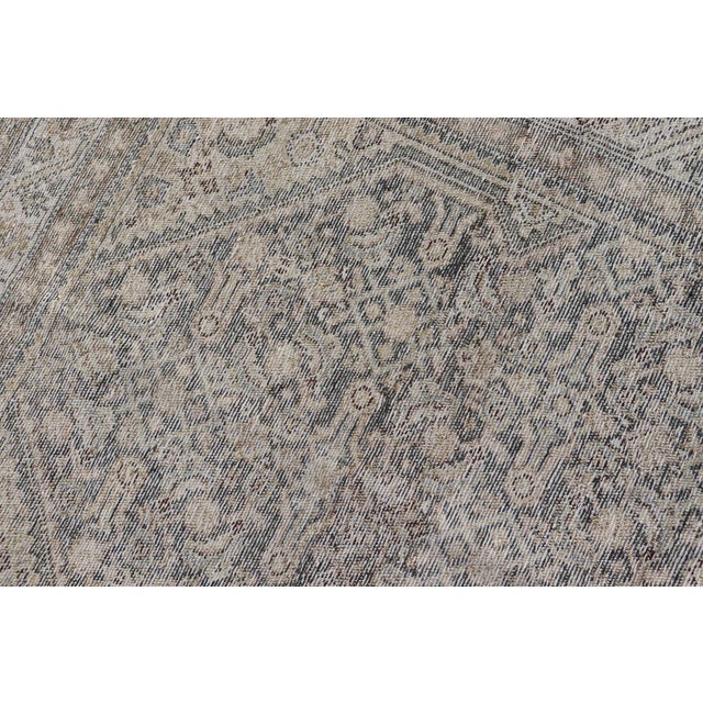 Antique Persian Hamedan Runner With Sub-Geometric Design in Gray and Cream For Sale - Image 11 of 11