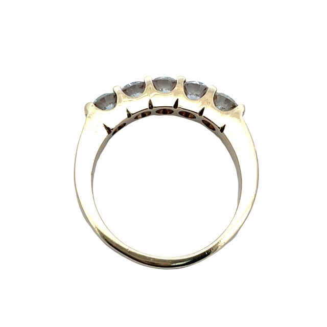 Early 21st Century 14k Yellow Gold 1.03 Total Carat Diamond Band, Size 6.5 For Sale - Image 5 of 12