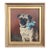 Antique Dog Oil Painting Moody Portrait of a Pug For Sale