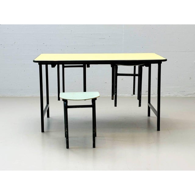 Vintage Kelko Table Set with Four Stools, Switzerland, 1960s, Set of 5 For Sale - Image 10 of 18
